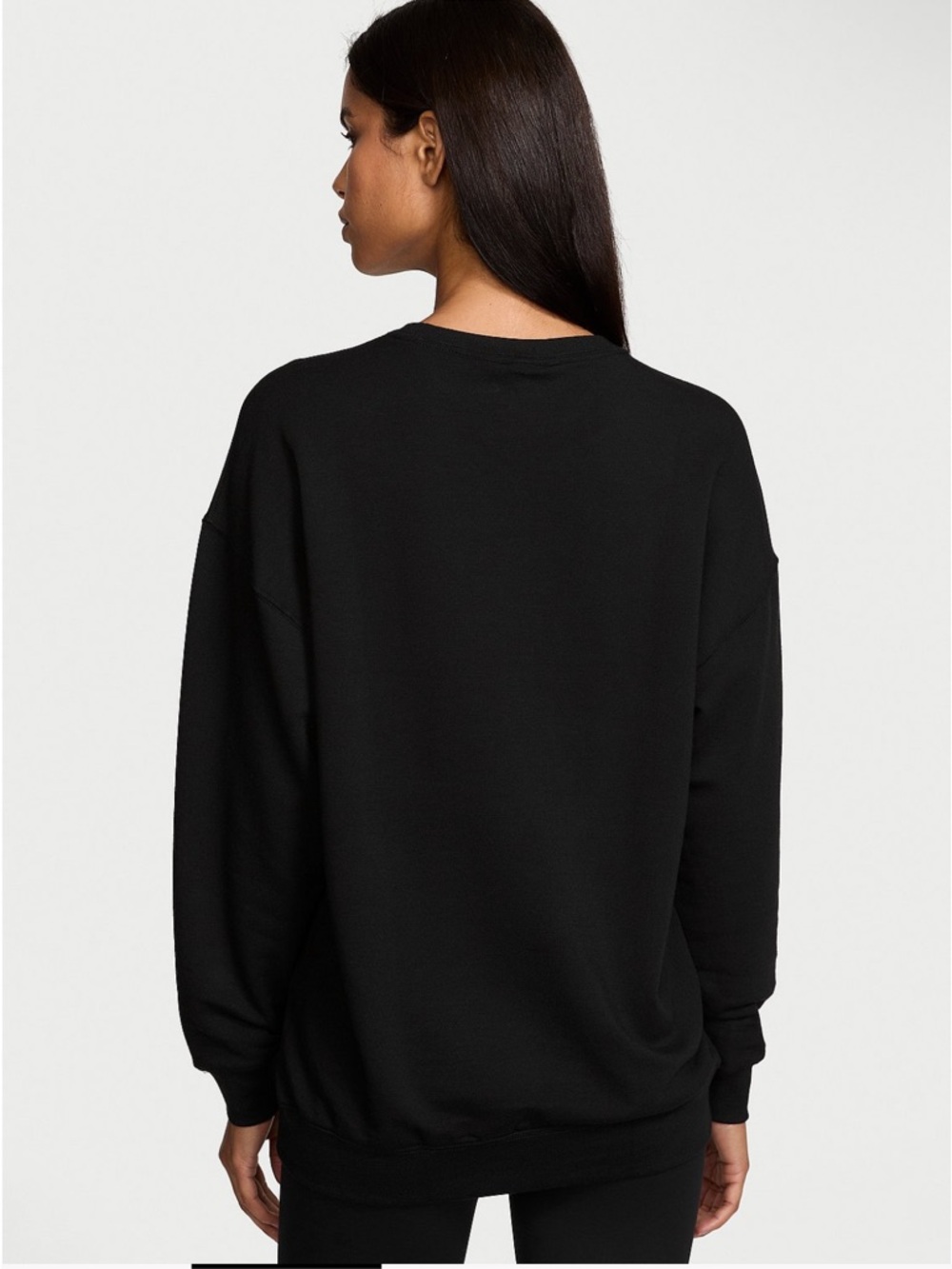 PINK Victoria's Secret Black Crewneck Sweatshirt SZ XL - Picture 2 of 6